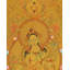 Vert Tara (Thangka sans brocart) | Or 24 carats avec couleurs acryliques sur toile de coton
