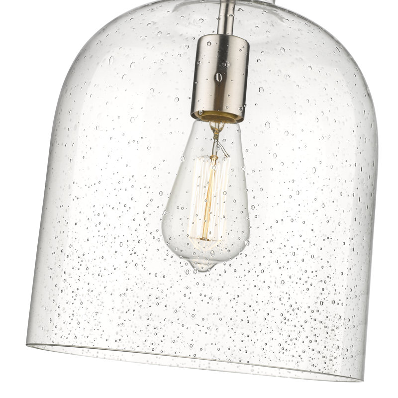 Walpole 1 - Light Candle Style Pendant, 13" H x 9.5" W x 9.5" D, Brushed Nickel