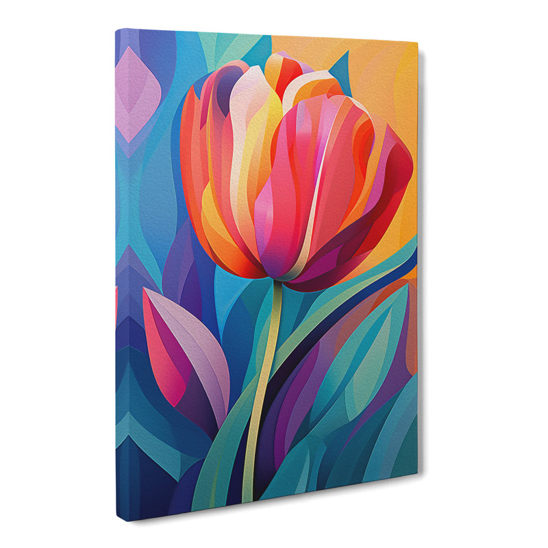 Tulip Flower Orphism - Wrapped Canvas, 50cm H x 35cm W x 3cm D