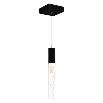 Mini-luminaire suspendu noir à DEL intégré