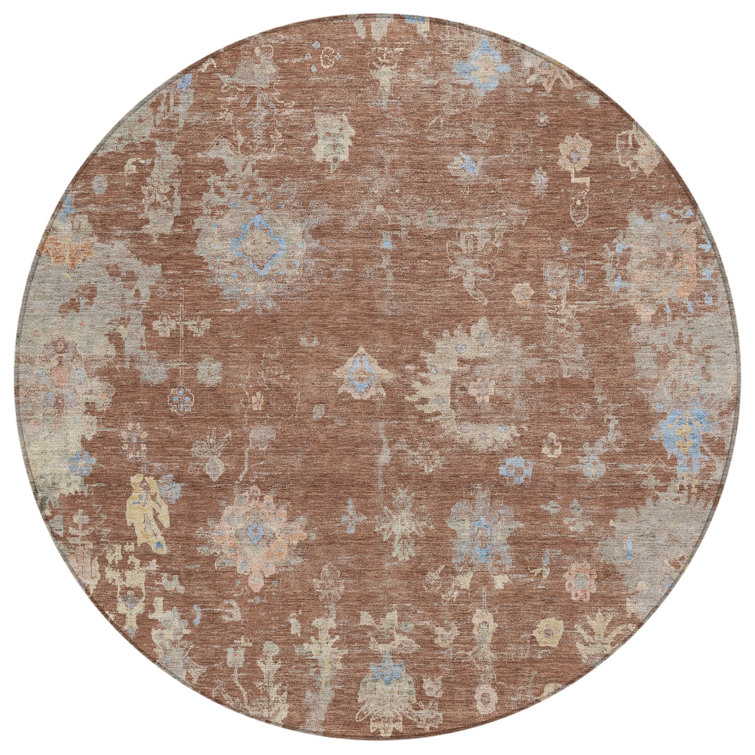 Machine Washable Indoor/Outdoor Matsumura ACN2302 Global Rug