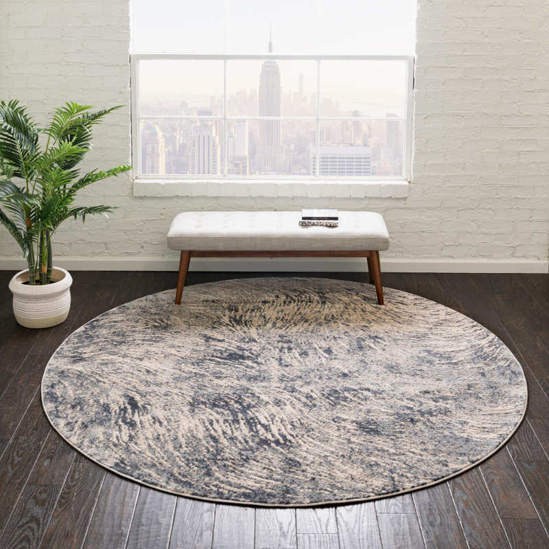 Abstract Indoor Rug, Round 4'