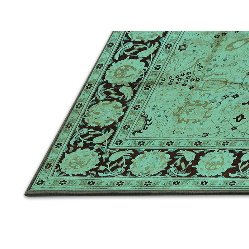 Tapis oriental en laine / polyester tissé à la machine en bleu, Tapis de couloir 2 pi x 5 pi