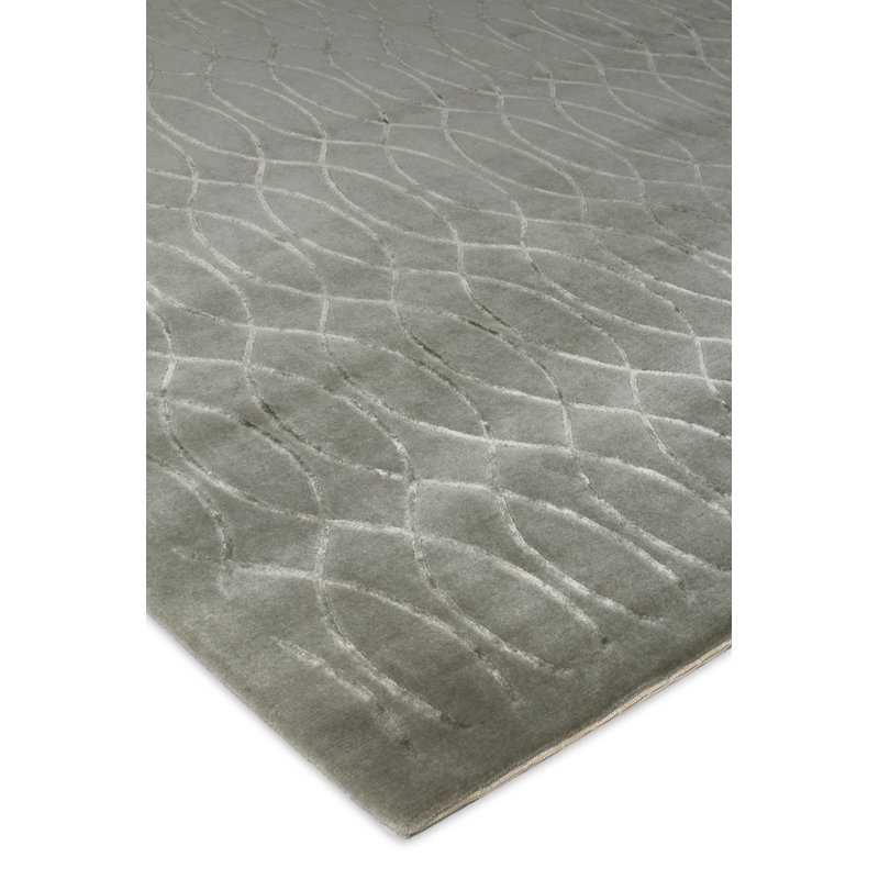 Metro Velvet hand-knotted Wool/Viscose Blue Area Rug, 14'X18'