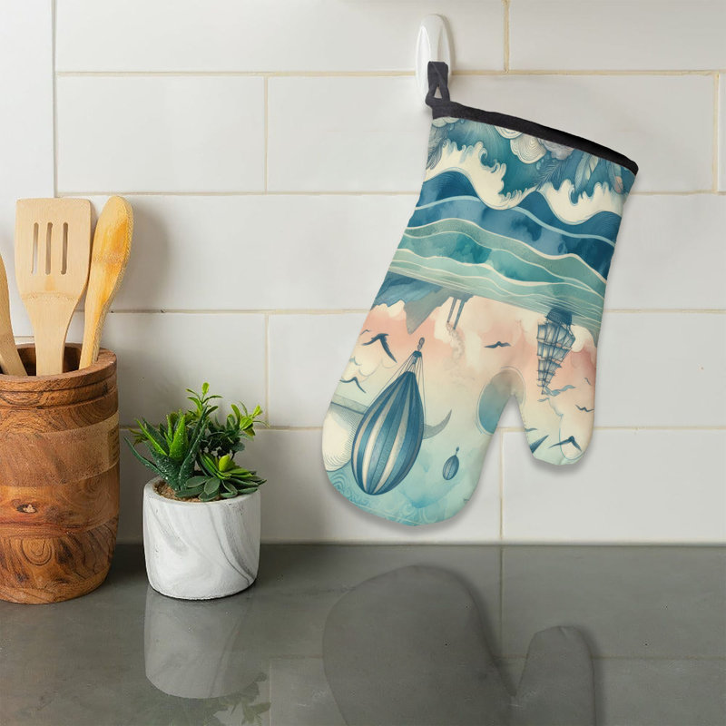 Serene Sea Breeze Oven Mitt Cotton Twill