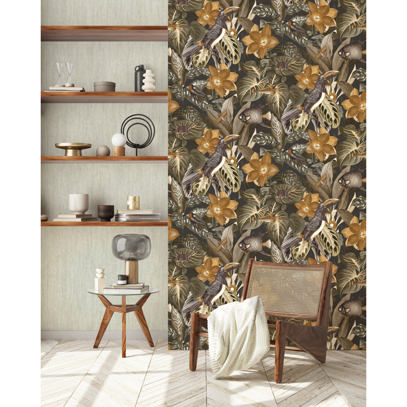 Tropical Collection Tuvalu Inspired 33-L x 21-W Wallpaper Roll, Pear