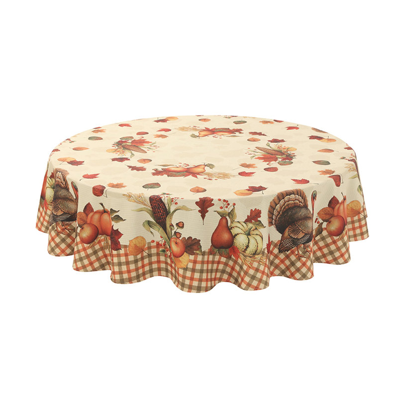  Bountiful Harvest Round Thanksgiving Tablecloth