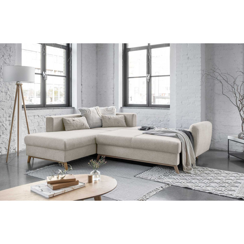 Scandic Lagom 6 Seater Sofa Bed, Left facing, Beige