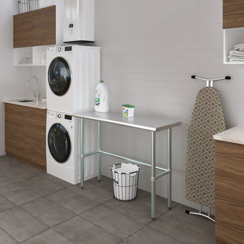 Table de travail en acier inoxydable, H 35 po x L 48 po x L 18 po