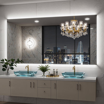 Lunara UL Certified Frameless Backlit LED Bathroom Vanity Mirror , Anti Fog Temper Glass 3 Year Warranty