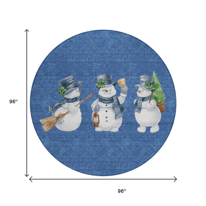 Tapis intérieur lavable enneigé 8 pi bleu marine et ivoire 8 pi