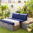 Pe Wicker Outdoor Patio Daybed With Storage And Acacia Wood Table-55483821
