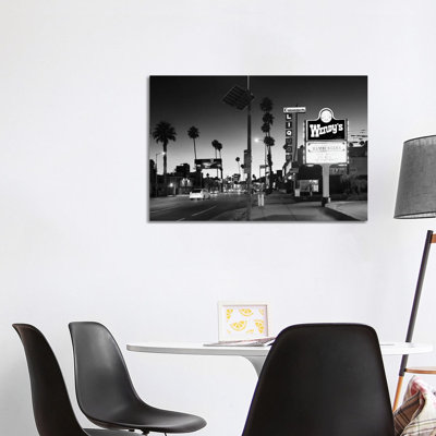 Black California Series - Sunset Blvd By Night - Wrapped Canvas Print