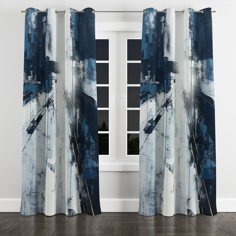 Anahie - Modern Blackout Grommet Curtain - 1 panel, 52" W x 108" L, Golden Grommets