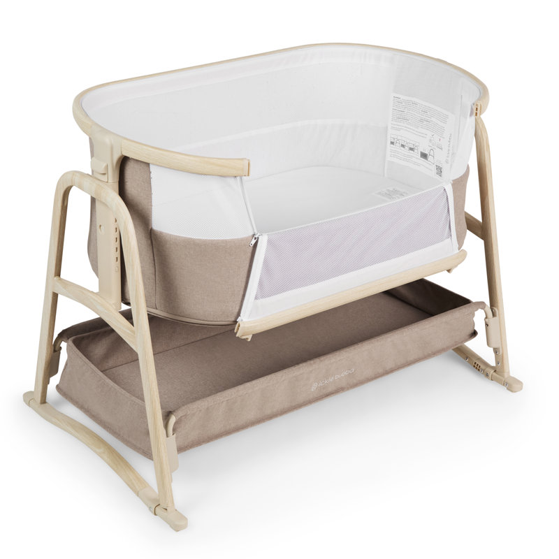 Bubba&Me Luxe Bedside Crib – Stone, Biscuit