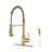 Pull Down Single Handle Kitchen Faucet with Soap Dispenser