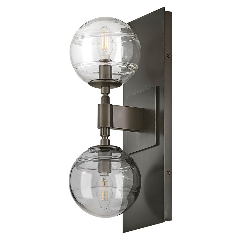 Oberon 18" Two-Light LED Globe Wall Sconce, Black Oxide