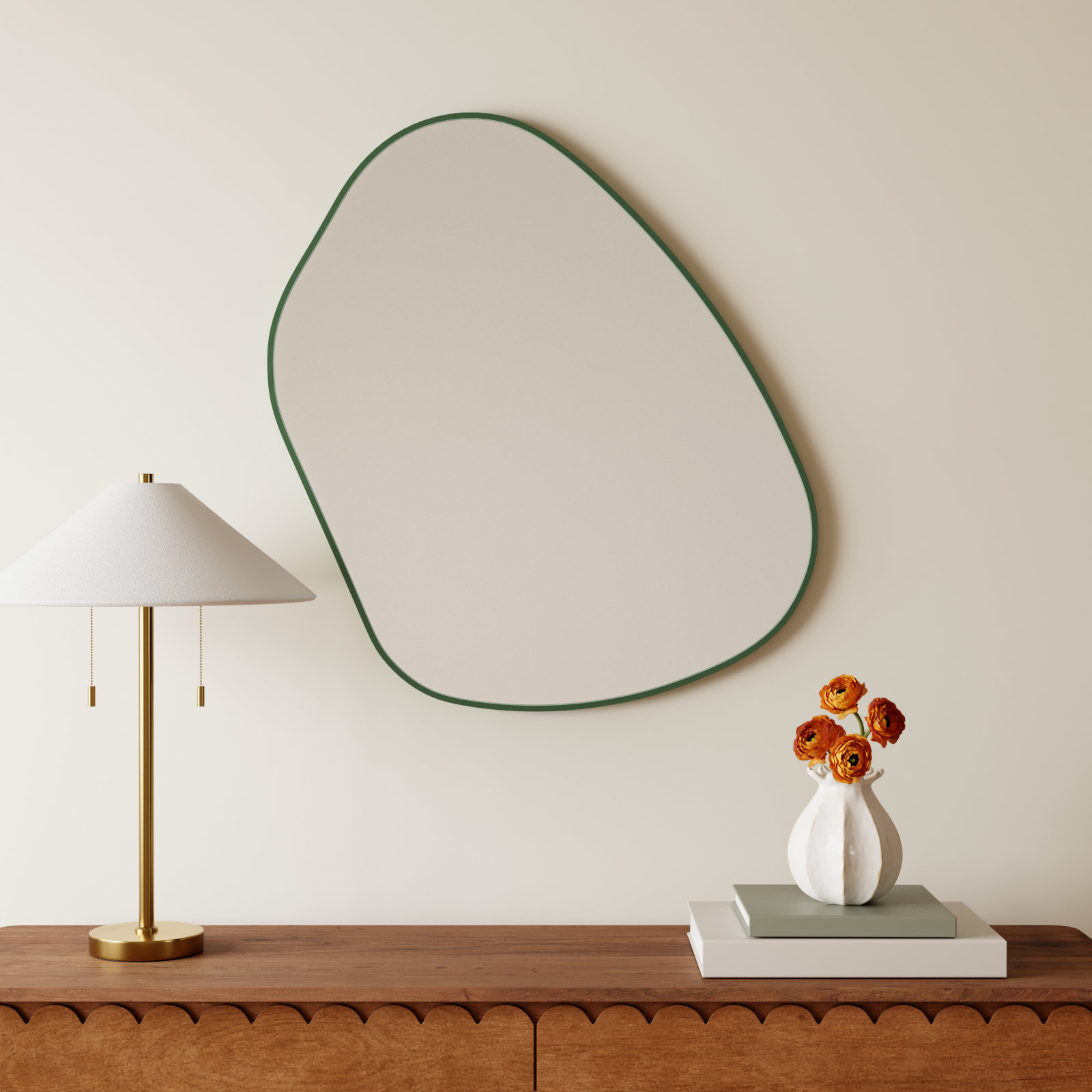 30" Accent Mirror, Green