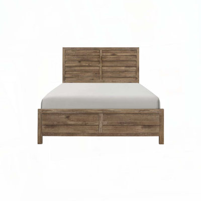 Lit rustique avec tête et pied de lit en bois