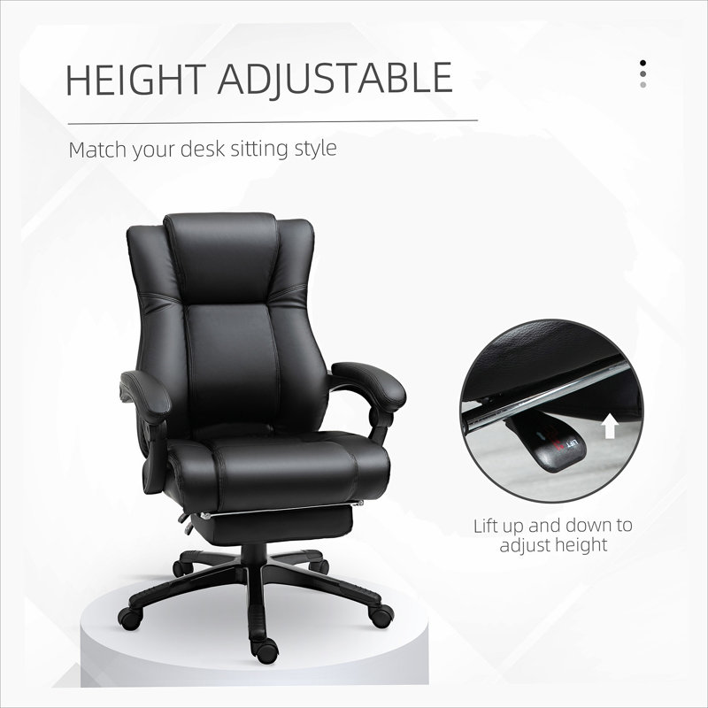 Black High Back Leather Swivel Executive Office Chair