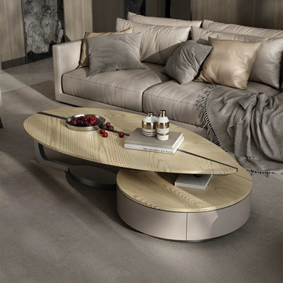 Light luxury solid wood coffee table living room