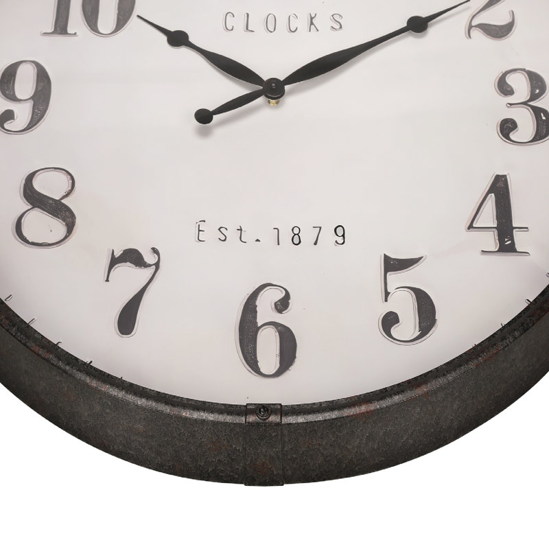Grande horloge murale brune surdimensionnée 30 "pour décoration transitionnelle