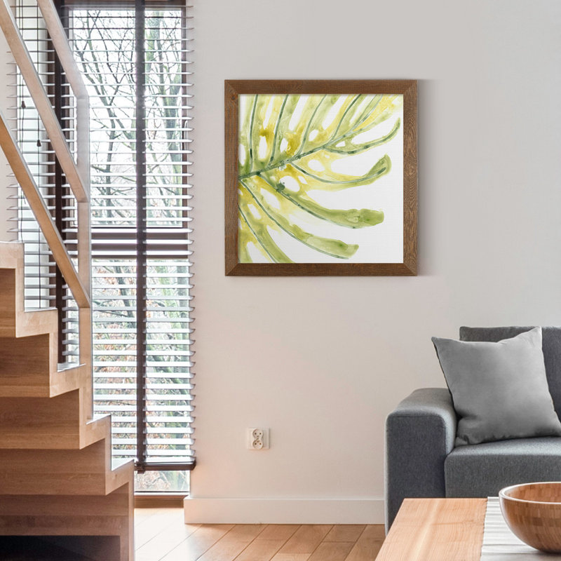 Verdant impressions IX, reproduction d’art, H 17 po x l 17 po x P 1,5 po, Toile avec cadre érable
