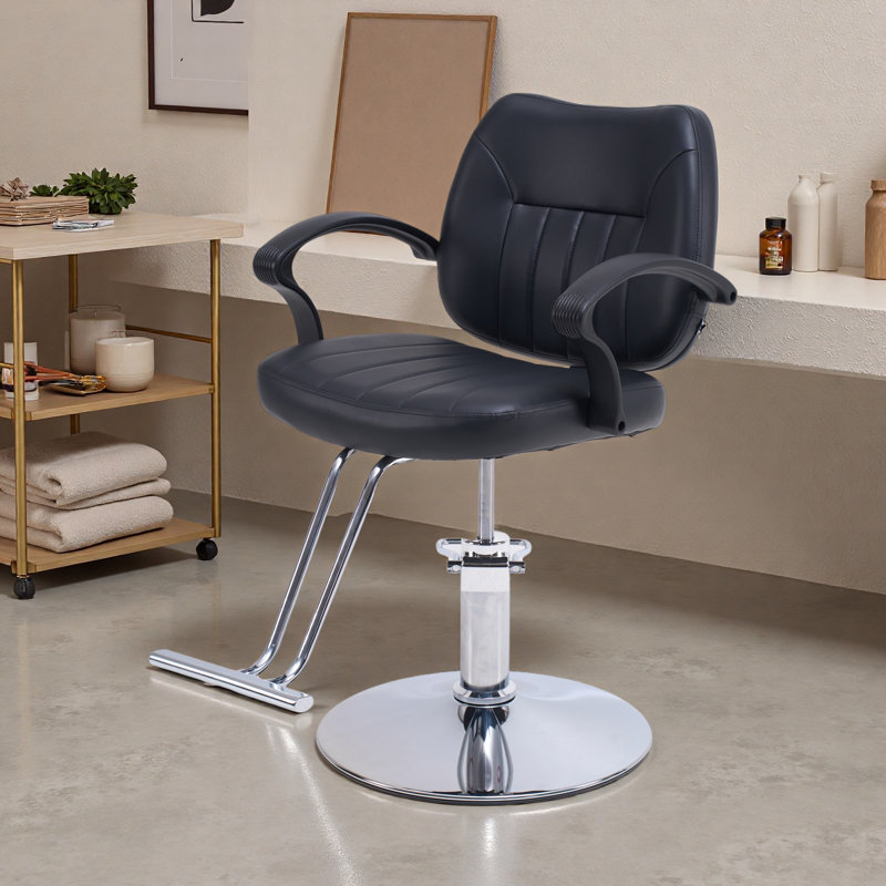 Fauteuil de coiffeur hydraulique facile à assembler, Silver, Black
