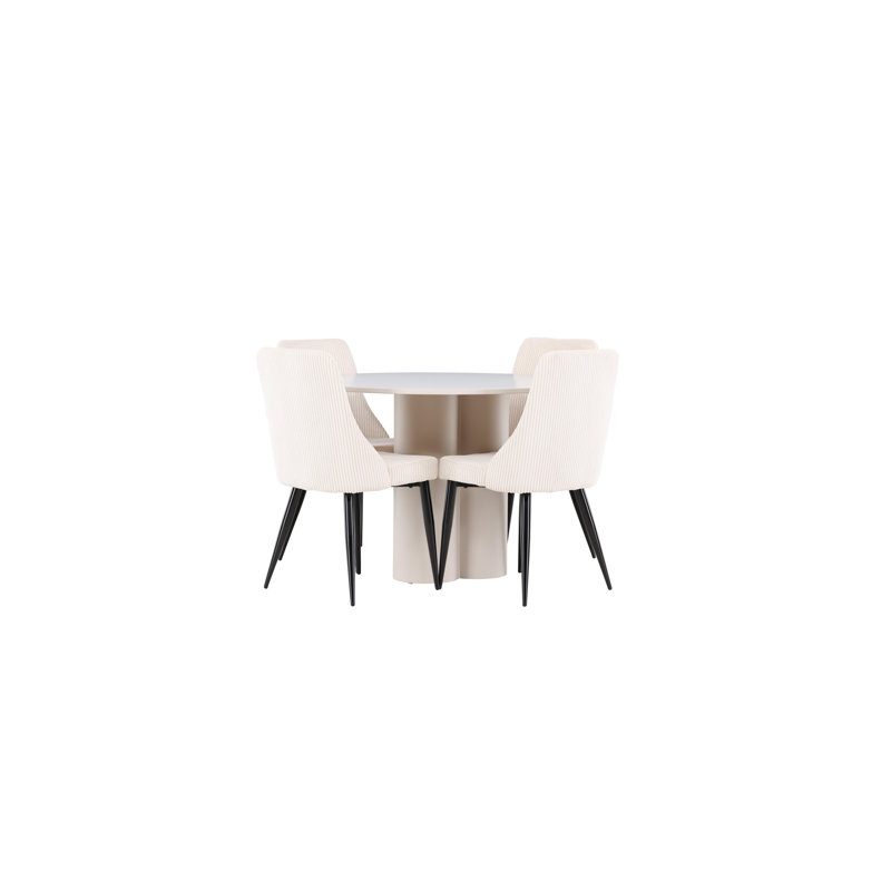 Flaxt 4 - Person Dining Set, Beige