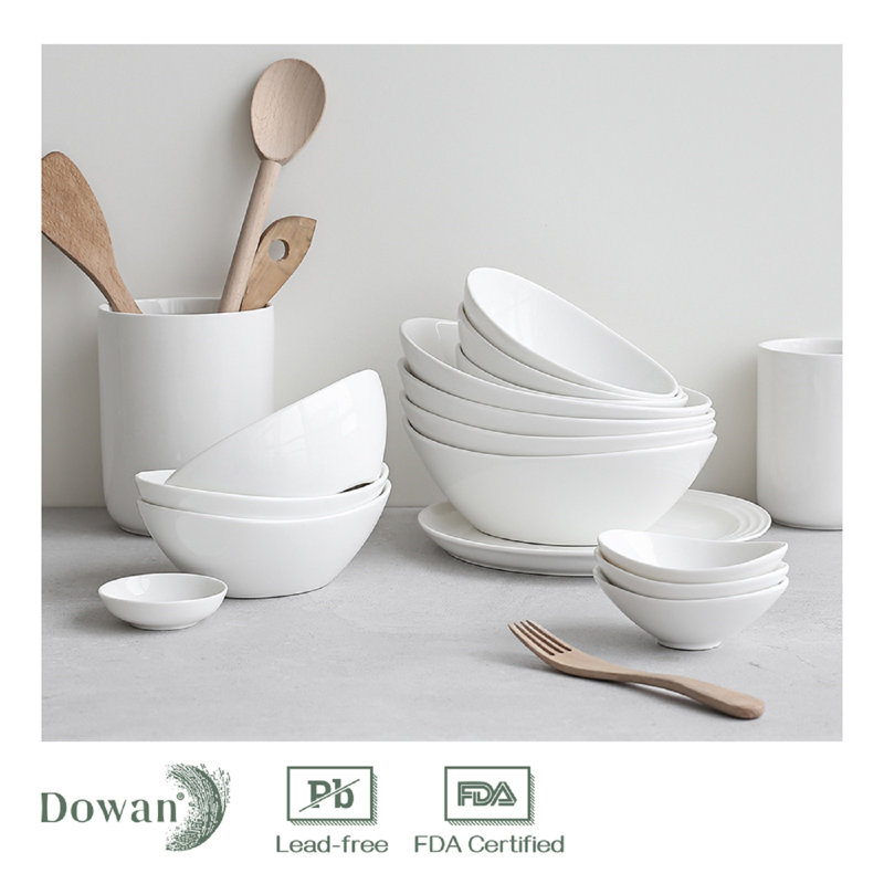 Grandes bols de service en porcelaine 9 po DOWAN