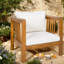 Chaises longues confort pour patio, coussin en bois d'acacia, style moderne pour patio