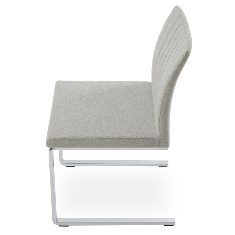 Zeyno Flat Dining Chair, Silver