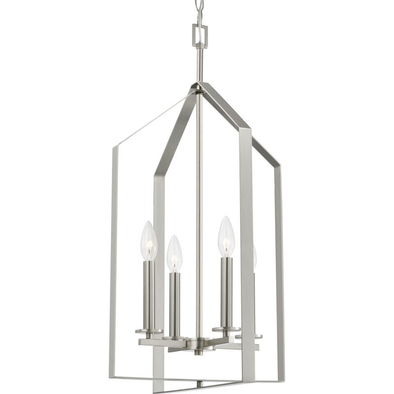 Luminaire suspendu 4 lumières Shannetta, Nickel brossé