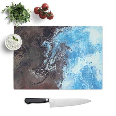 Glass Merging Dreams in Abstract Chopping Board