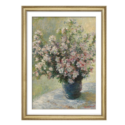 Décoration murale rétro, bouquet de fleurs impressionnistes rétro, décoration murale encadrée dorée
