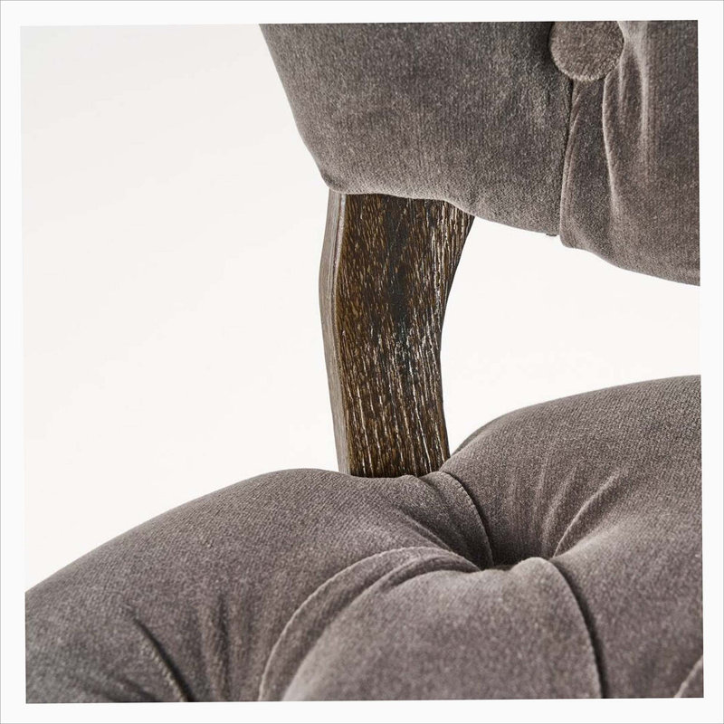 TUFTED CHAIR (WTHR), Grey Velvet