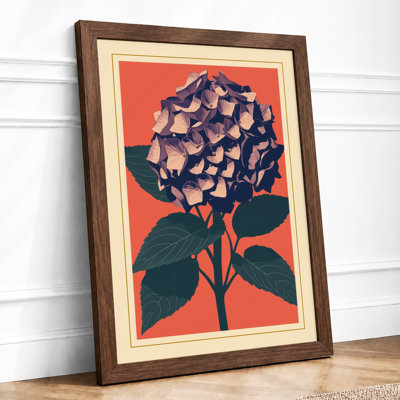 Geometric Hydrangea Botanical - Framed Print