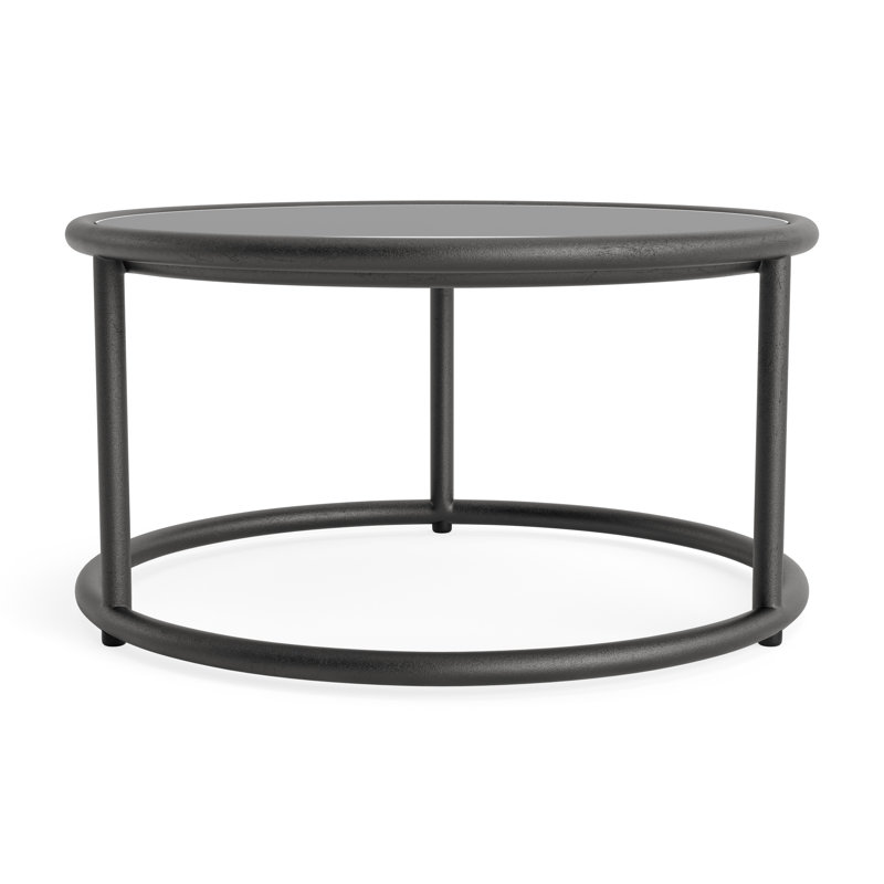 Walter Lamb Outdoor Round Side Table, Textured Pewter