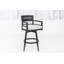 Tabourets de patio (ensemble de 2) - Chaises de bar pivotantes à 360 ° d'extérieur avec coussin Sunbrella, structure en aluminium résistant à la rouille et repose-pieds intégré - Noir Ember
