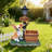Labrador Puppy Solar Planter Garden Statue