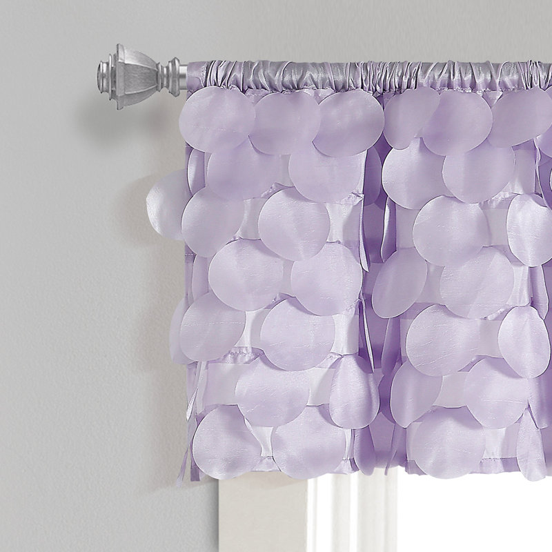 Lilac Polyester Rod Pocket Scalloped Window Valance