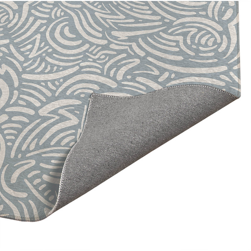 Tapis de bureau Cozy Swirl, L 6 pi x L 4 pi, Bleu ardoise