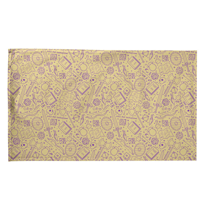 Serviette à thé à motif rpg Mcguigan, Polyester sergé, Jaune / Mauve
