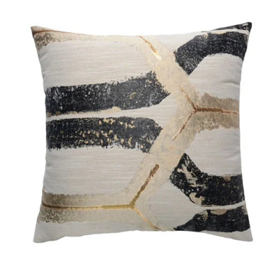 Golden Abstract 22X22 Pillow Cover