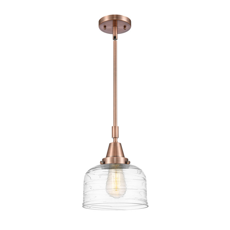 Luminaire suspendu en forme de cloche à 1 lumière Acrion, DEL, H 44,12 po x l 8 po x P 8 po, Cuivre antique