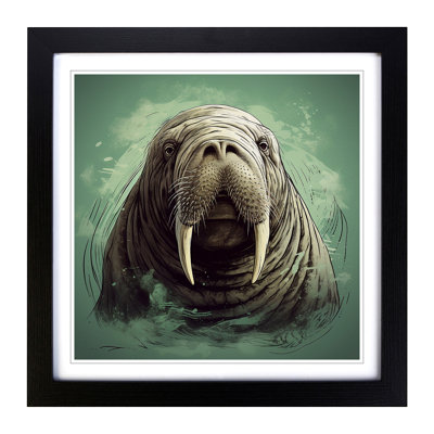 Walrus Digital Art - Framed Print