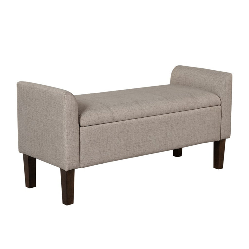 Banc de rangement rembourré et rabattable, Marron clair