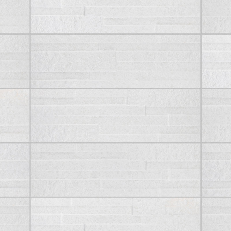 Tikal 7" x 20" Ceramic Stone Look Wall Tile, White