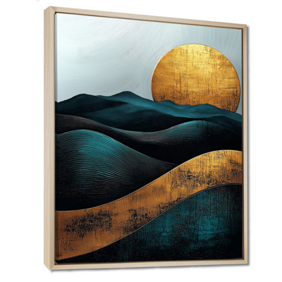 «Graue Sunrise On Golden Emerald Mountains Horizon III», art mural montagnes pour le salon
