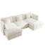 Canapé modulaire en U avec repose-pieds réversible, canapé d'angle convertible 5 places avec 2 repose-pieds, canapé moderne minimaliste et canapé pour le salon, blanc